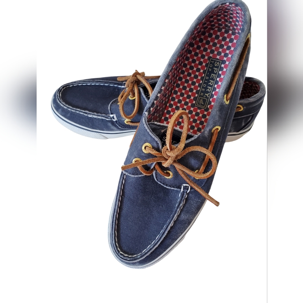 SPERRY TOP-SLIDER WOMANS SIZE 8 NAVY BLUE SHOES